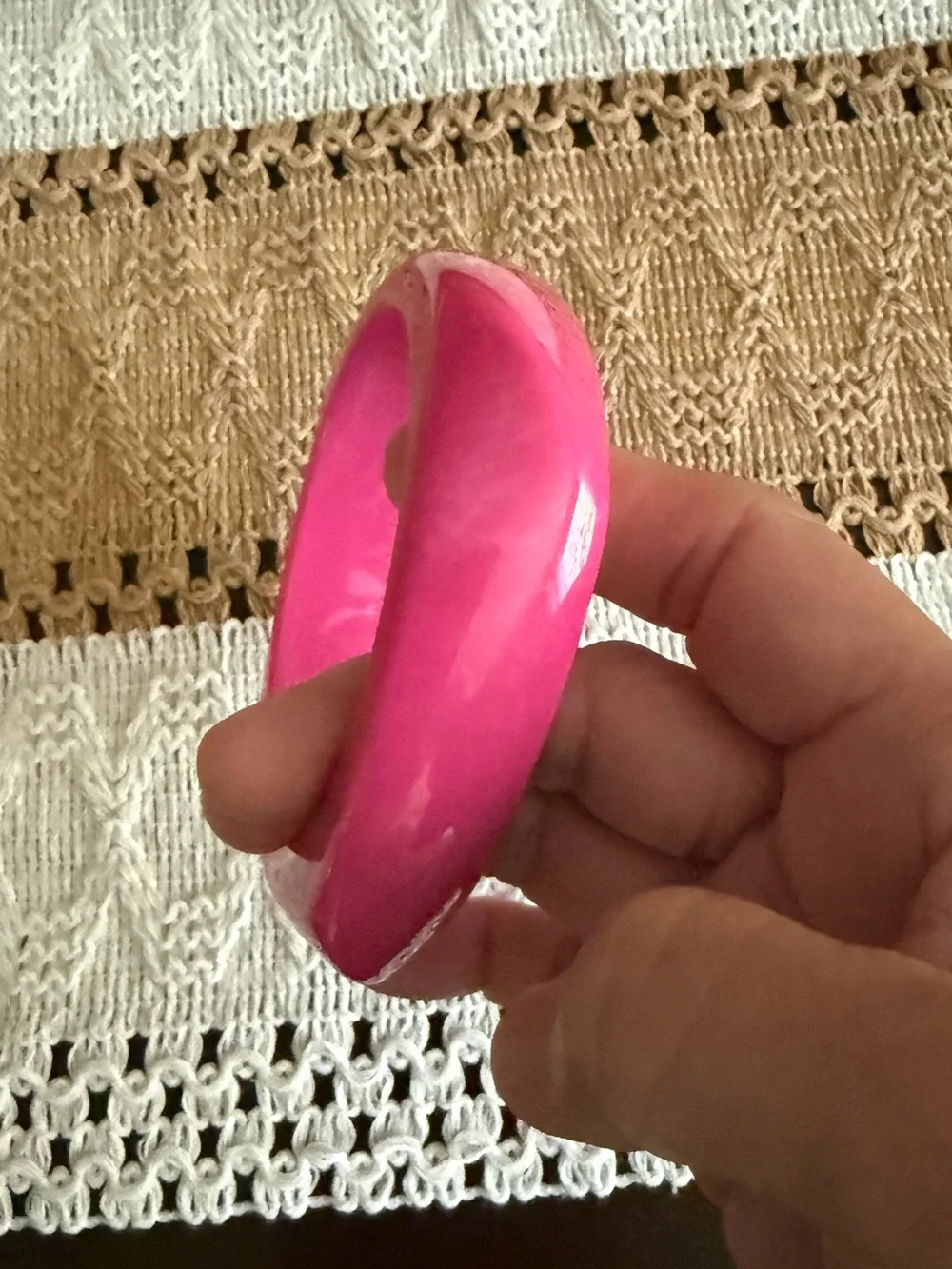 Bangle Bracelet - Hot Pink Resin